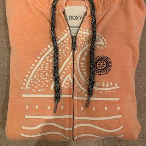 ROXY Light Orange Zip Up Hoodie Size Small